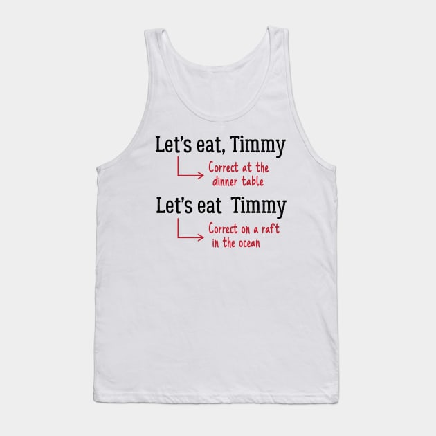 Funny Punctuation Grammar Humor Tank Top by DaStore